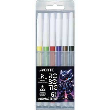 5080523 ФЛОМАСТЕРЫ "deVENTE. Robotic" 6 ЦВЕТОВ