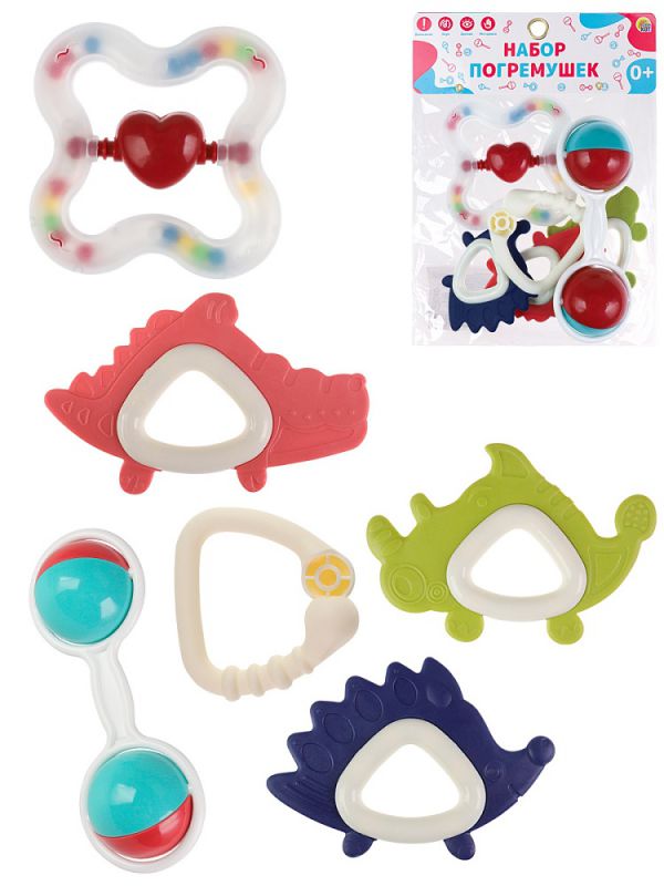 И-9129 Погремушка "Веселые звуки"0+(6 шт, в пакете)