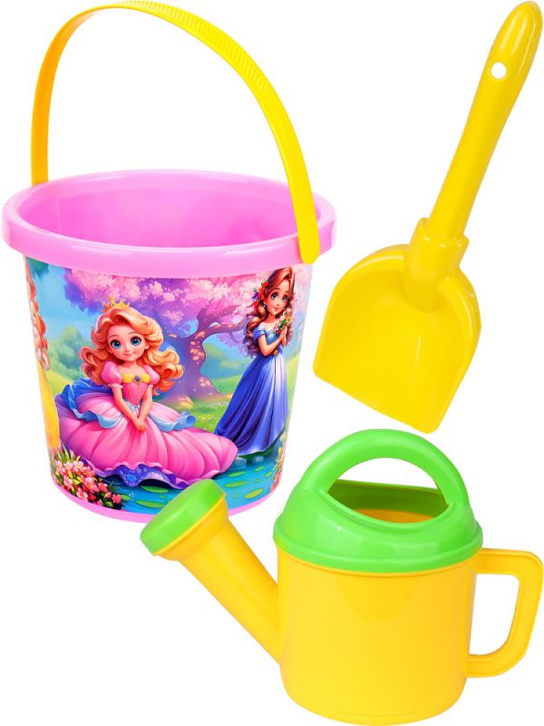 НАБ-4794 НАБОР №111  (ВЕДРО №8 (0.85л.) ПРИНЦЕССЫ +лейка+лопатка 22 см