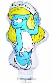 Х19580 Шар фигурный "СМУРФЕТТА"самовыд. на палке,СМУРФИКИ