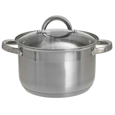 BE-112/2 Кастрюля из нерж стали со стеклянной крышкой