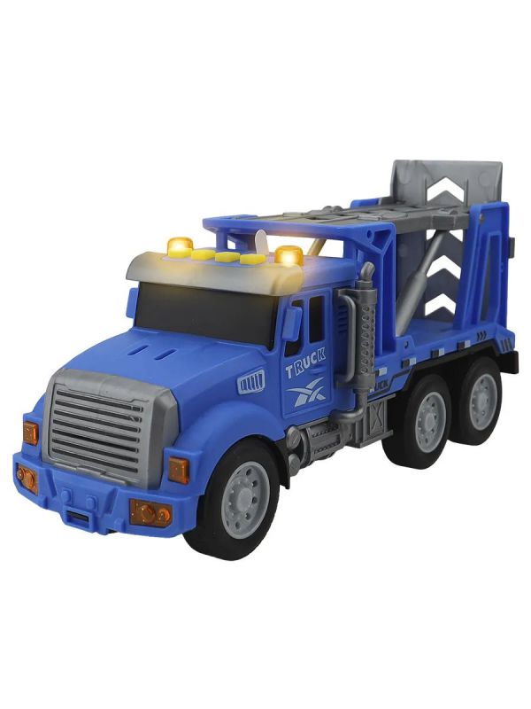 ИК-4954 Машинка инерционная "Автоперевозчик" (21х7,5х10 см, свет, звук, бат.3хAG13, синий)