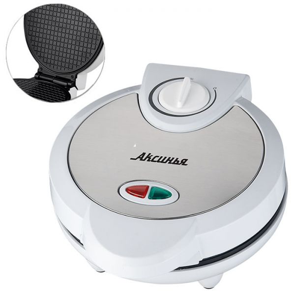 Вафельница "КЛАССИКА" АКСИНЬЯ КС-5001 белая:  900Вт , антипригар. покрытие (Россия)