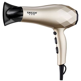 Фен DELTA LUX DL-0941 : ТУРМАЛИНОВАЯ ИОНИЗАЦИЯ, 2400Вт, золотой с черным