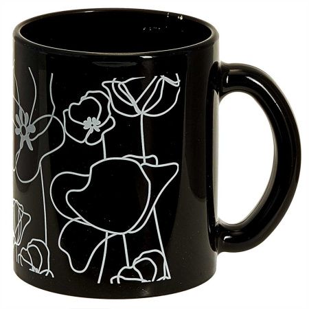 1208/DPP Кружка 300мл "Маки" чер/бел