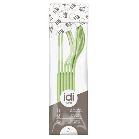 221135220/04 Столовые приборы в комплекте: вилка, ложка, нож (салатовый