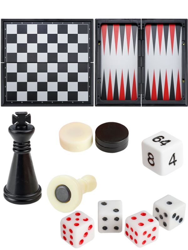 FCJ1344761 Игра 3 в 1.Шахматы,шашки,нарды магнитные(20*20*2см,доска-пластик,фигуры-пластик)