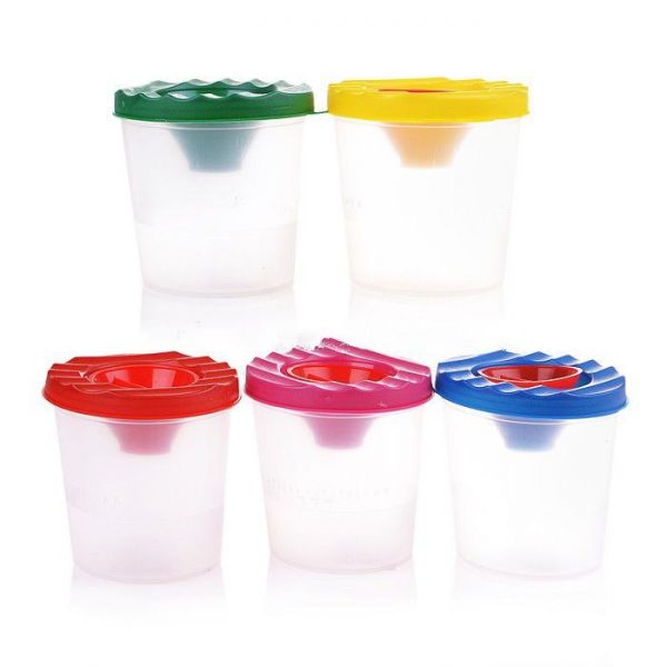 AR-8995 СТАКАН НЕПРОЛИВАЙКА ОДИНАРНЫЙ С КРЫШКОЙ И ПРОБКОЙ (5шт в упак)