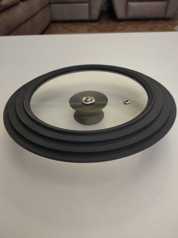 HB-UL24 Крышка стекл.универс.d24/d26/d28см силик.ободк."Hitt"