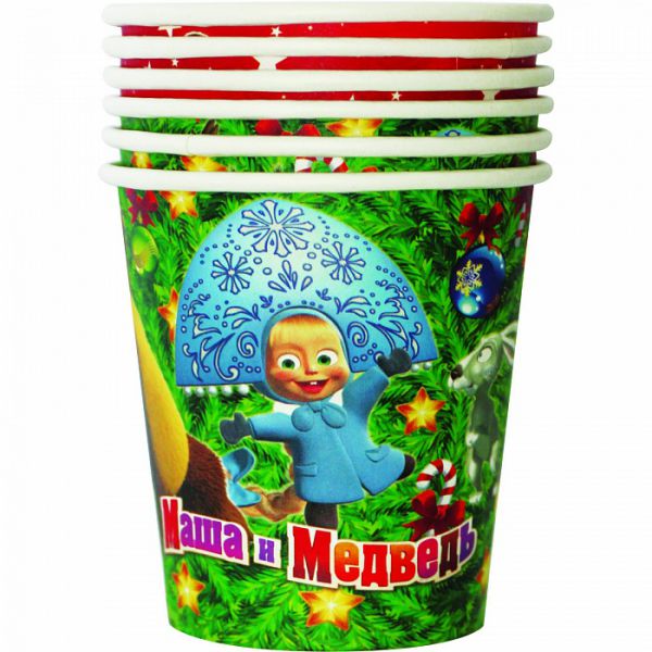 18780 Стакан бум."НОВЫЙ ГОД!",210мл,6шт,дизайн в асс,МиМ