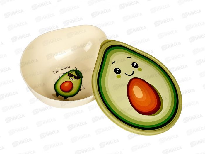 221155525/01 Контейнер д/хранения 0,4л с дек.св.-беж."Авокадо"