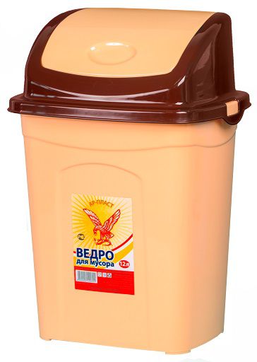 02031 Ведро для мусора  12л (Белый + голубой)