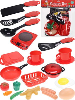 2169791 Набор посуды (21 предмет) пластик, 26х38см, в пакете,бат.  для плиты 3*AA не в к-те