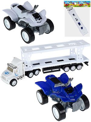 1997340 Транспорт инерционный "Автовоз" (два квадрацикла в наборе) (19,5х3,5х5,7см)