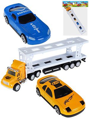 1997338 Транспорт инерционный "Автовоз" (две машинки в наборе) (19,5х3,5х5,7см)