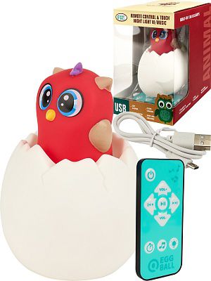 ИК-8485 Светильник "Совенок"  (звук,свет,пульт,пластик, USB в к-те,в кор.)(12x12x17,5 cм)