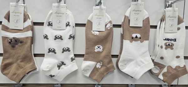 Носки женские короткие с мишками 2999