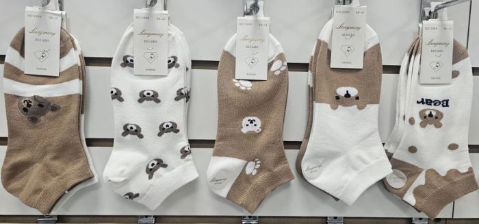 Носки женские короткие с мишками 2999