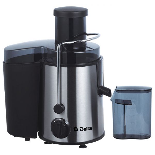 Соковыжималка DELTA DL-0232 черный/нерж.:600 Вт, емкость для сока 500 мл (Россия)
