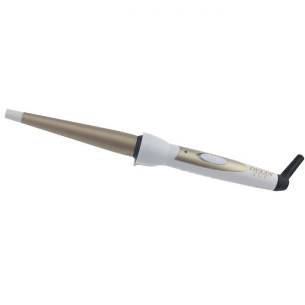 Стайлер для волос (Плойка конусная)DELTA LUX DL-0628 бел с зол: КЕРАМ покрытие,d13-25мм(Россия)