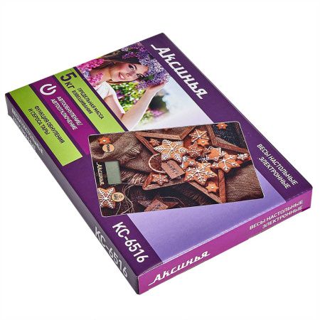 Весы настольные электронные АКСИНЬЯ КС-6516  "Исполнение желаний": 5 кг, стекло