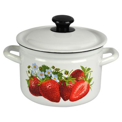 41704-122/6 Кастрюля 3л цил.борт.с рис.(бел./слон.)