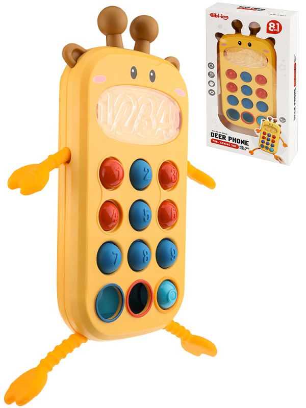 2800506BB Музыкальный развивающий "Жираф" (ушки, ручки прорезыватели, кнопки поп-ит, в короб