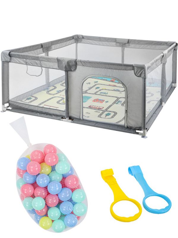 DN0001190 МАНЕЖ ДЕТСКИЙ ИГРОВОЙ 150*150 СМ (50 шариков, коврик, 2 ручки)