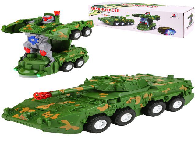 1895937 Танк-трансформер "Армия-1" (свет,звук,бат.3шт.АА не в компл.,в коробке)