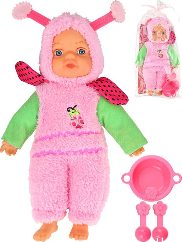 2163051 Пупс в наборе "Кроха божья коровка" (33см, аксесс.,в пакете)