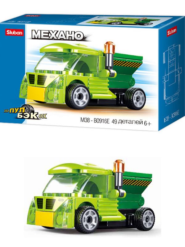 38M-B0916E Конструктор пластиковый Sluban PowerBricks. Грузовик (49 дет.)