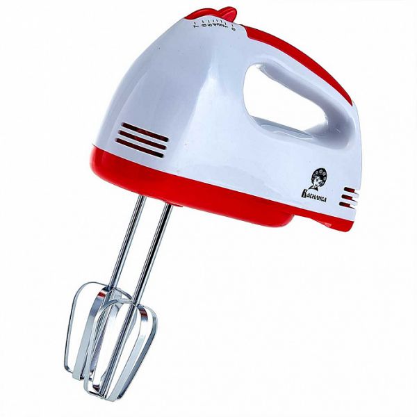 Миксер ВАСИЛИСА  МК2-180 белый с красным: 180 Вт, 7 скоростных режимов