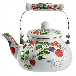 EM-1314 Чайник эмалированный с керамической ручкой 2,5л "Ягоды"