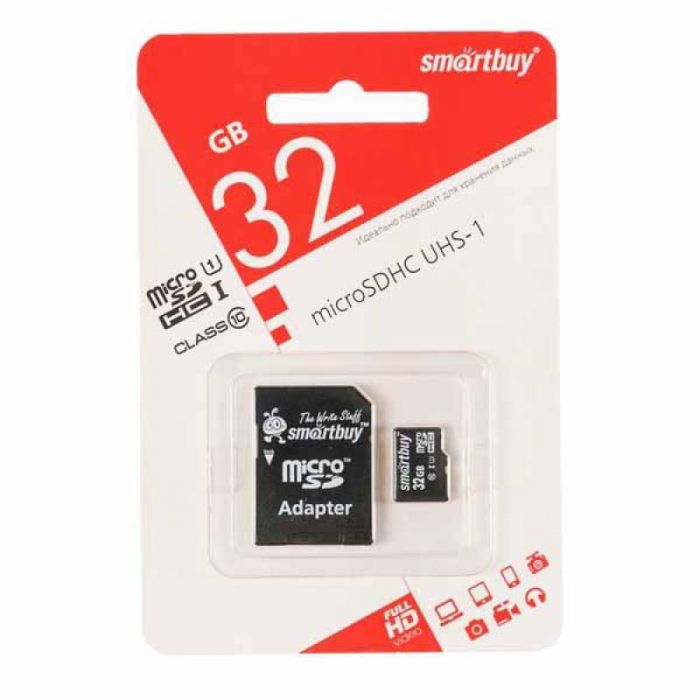 Карта памяти Smart Buy  micro SDHС 32GB(с адаптером SD)