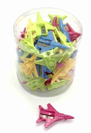 DL-PRO00077 Точилка, Darlens «САМОЛЕТИК», пластик, 1 отверстие, ассорти(48шт)