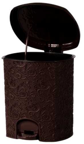 020322 Ведро для мусора с педалью 11л "Ажур" (Шоколадный)