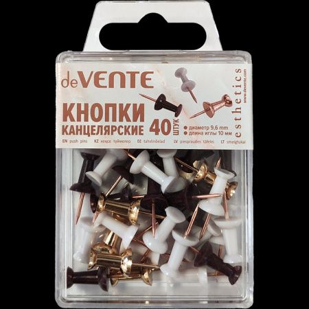 4132515 Кнопки силовые, deVENTE «Esthetics», 9,6 мм, пластик/металл, 40 шт, ассорти цветов