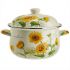 EM-1511 Кастрюля эмалированная MetaLLoni с эмалированной крышкой 3,6 л,d=22см,"Подсолнухи"