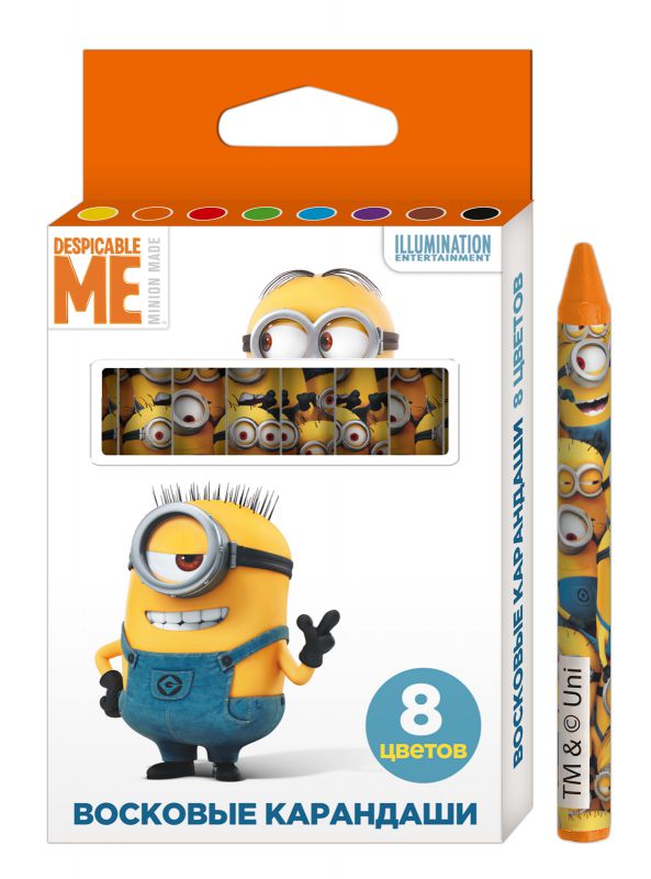 34126 Воск.карандаши 8 цв. Миньоны тм Despicable Me