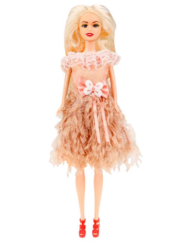 1234029FCJ Кукла 29 см, в наборе с сумкой, расчёской, зеркальцем, 4 вида микс, в коробке