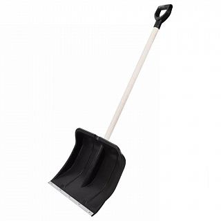 Лопата снеговая "Вьюга №2" (оц. пл) в сборе с дер. чер и V-обр ручкой