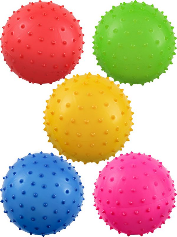 GQ527-30 Надувной мяч  "Ежик" (18 см,с пупырышками,цвет микс,пакет) кратно 10