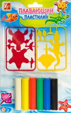 23С1435 Пластилин, Луч, 6 цветов, 120 гр, плавающий, пластмассовые детали