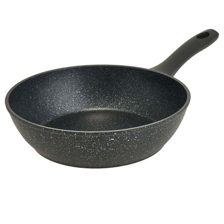 AK-0534 Сковорода-СОТЕЙНИК d=24см,h6,5cm,алюмин.,ИНДУКЦИЯ, антипр.покр."BLACK MARBLE ALPENKOK