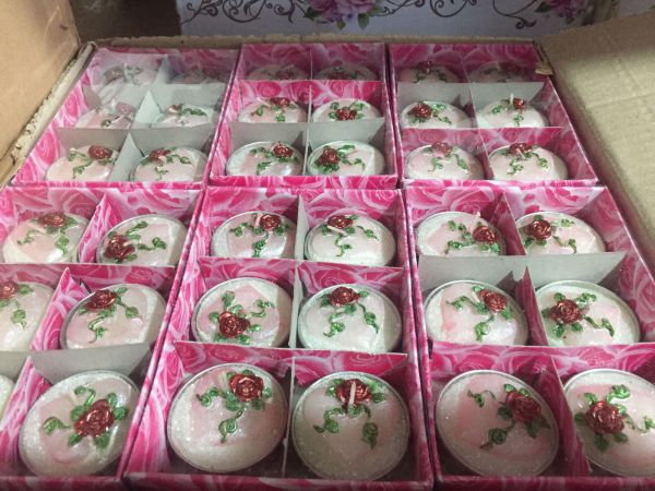 WF06065A НАБОР СВЕЧЕЙ "СЕРДЕЧКО С РОЗОЧКОЙ" 6ШТ АРОМАТ