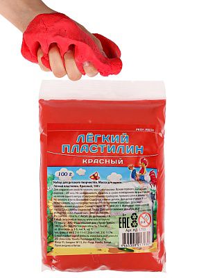 НД-1793 Масса для лепки. Лёгкий пластилин КРАСНЫЙ, 100 грамм.