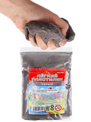 НД-1782 Масса для лепки. Лёгкий пластилин СЕРЫЙ, 50 грамм.
